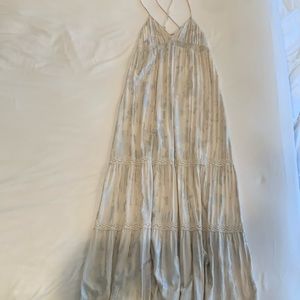 White and silver maxi dress